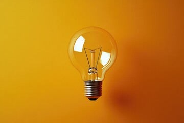 Lightbulb on Solid Background