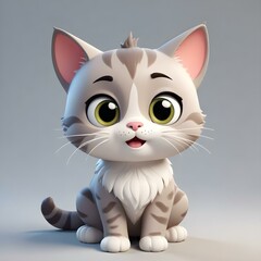 Fototapeta premium Cute 3d cat character