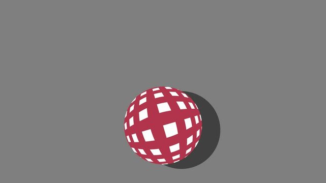 Dynamic Red Checkered Ball Animation with Depth and Motion
