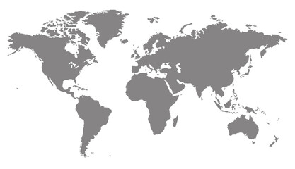 Naklejka premium Grey blank vector world map