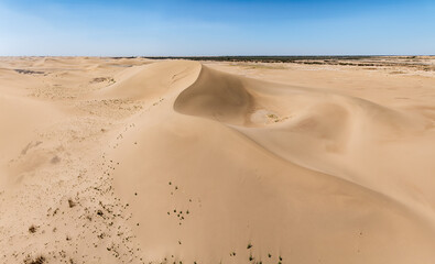 Desert sand dunes natural scenery in Inner Mongolia, China