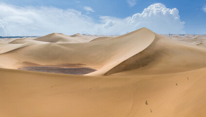 Desert sand dunes natural scenery in Inner Mongolia, China