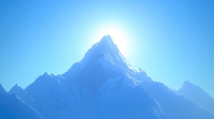 Fototapeta premium Majestic mountain silhouette against a clear blue sky ideal for nature lovers and serene landscapes