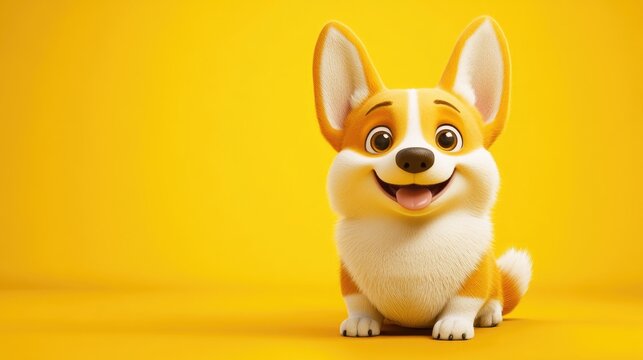 Adorable corgi dog with a playful expression perfect for pet themed content