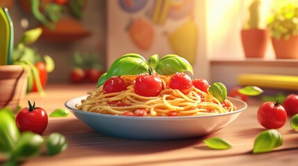 Lentil pasta topped with fresh cherry tomatoes and aromatic basil perfect for a healthy meal option