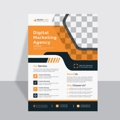 Corporate business flyer design for marketing, business proposal, promotion, advertise, publication, cover page. new digital marketing flyer set.Print