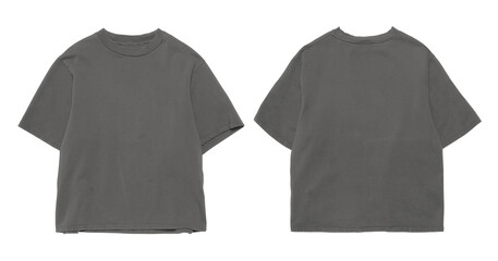 Plain gray Tshirt, front and back views.