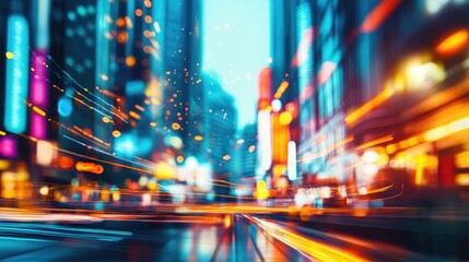 City street with a blurred background creating a dynamic motion effect