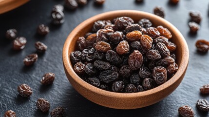 Fototapeta premium Chocolate covered raisins Tasty cocoa coated snack treat