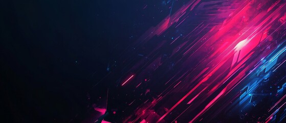 Obraz premium Abstract digital art with streaks of pink and blue light on a dark background