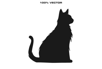 cat silhouette vector logo template