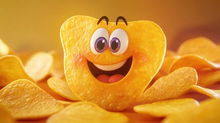 Celebrating National Potato Chips Day with festive typography and vibrant colors perfect for social media posts snack promotions