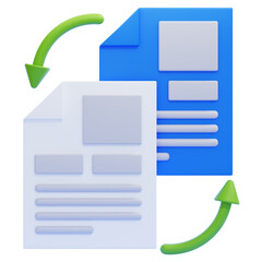 PNG 3D replace file icon isolated on a white background