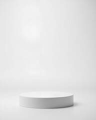 minimalist white product display podium for commercial photography