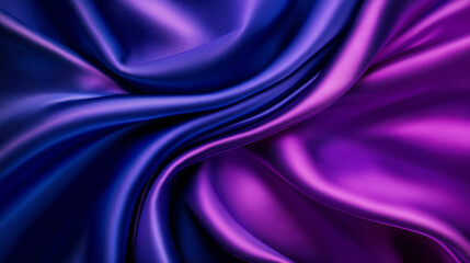 Obraz premium Luxurious Deep Blue and Purple Satin Fabric with Rich Folds
