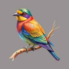 Obraz premium Free Vector Colorful beautiful bird in a white background 