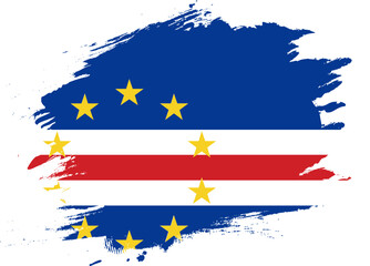Grunge Brush On Flag Of Cape Verde
