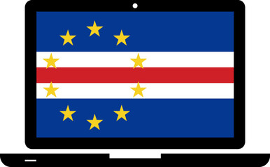 Cape Verde Flag in Laptop