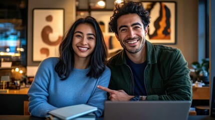 The Happy Couple in Cafe