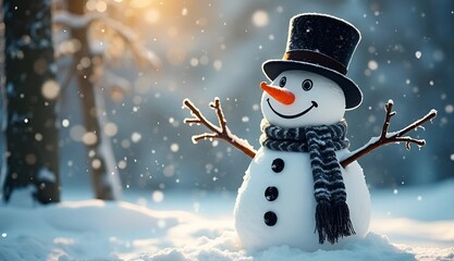 Obraz premium snowman on a snow