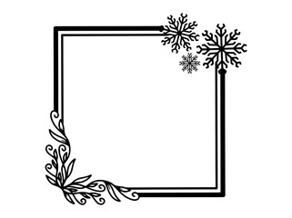 Christmas Frame Ornament Line Art
