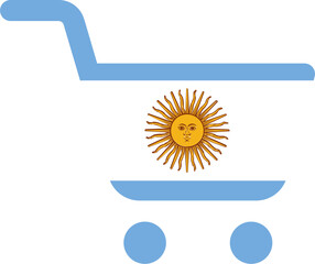 Argentina flag on Mono Cart Icon