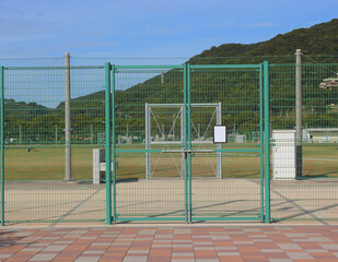 スポーツ公園サッカー場の入り口ゲート