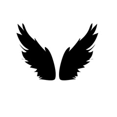 Obraz premium New angel wings silhouette vector design, Vector. Black wings isolate white background. black fantasy angel wings isolated. Wings icons set on transparent background. Angel wings icon vector set. 