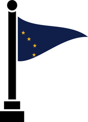Alaska Flag in Triangular shape