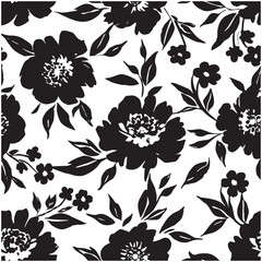 Seamless pattern with peony on a white background. 