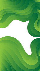 Paper cut topography relief imitation, green colors multi layers banner. Abstract wave flowing liquid texture art design, paper cut layer smooth shape vector illustration eps10