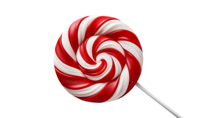 peppermint swirl christmas lollipop isolated on transparent backgroung png