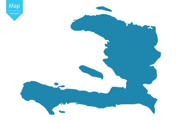 Abstract - High Detailed blue Map of Haiti isolated on white background. for your web site design map logo, app, Travel. Vector illustration eps10.