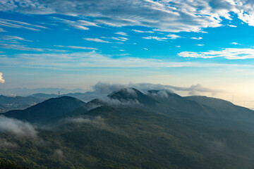Fototapeta premium Ningbo City, Zhejiang Province - City skyline from aerial perspective