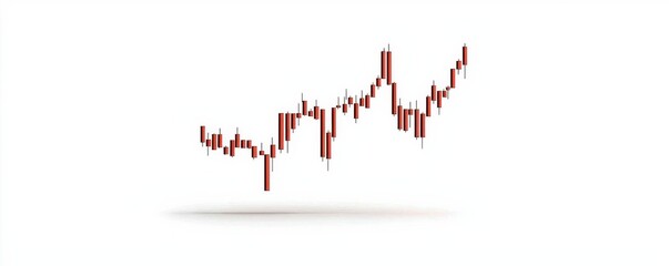 Obraz premium A stock chart displaying an upward trend, characterized by fluctuating candlestick patterns demonstrating market movements.