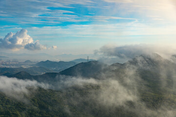 Ningbo City, Zhejiang Province - City skyline from aerial perspective