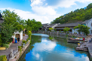 Naklejka premium Taizhou City, Zhejiang Province - Classical garden scenery of Jiangnan ancient town