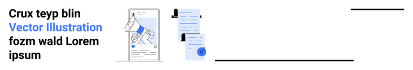 Modern app interface highlighting a main screen with a hand holding a phone, notification icon, and chat bubbles. Ideal for mobile apps, digital communication, tech tutorials, software demos, user