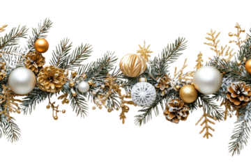 PNG Christmas border decoration branches white.