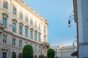 Classic italian architecture of the city center of Trieste city, in the italian region of Friuli,...