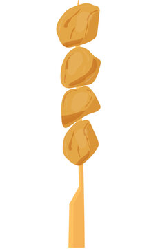 Momo yakitori food illustration