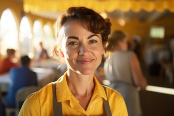 Portrait of a young female volunteer community center