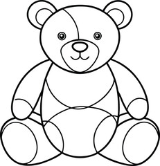 Teddy bear line art , Cute teddy, teddy silhouette vector, design