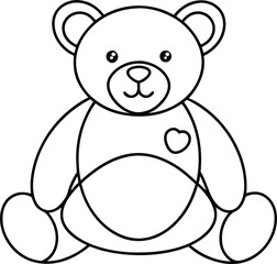 Teddy bear line art , Cute teddy, teddy silhouette vector, design