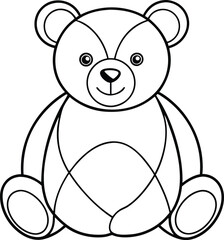 Teddy bear line art , Cute teddy, teddy silhouette vector, design