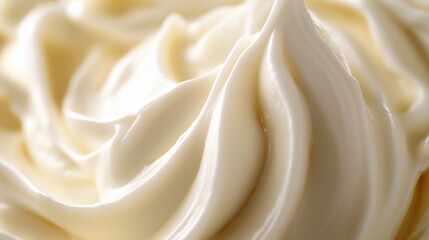 Obraz premium Swirls of creamy frosting displayed in soft peaks, highlighting a rich texture ideal for desserts