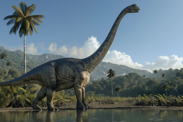 Obraz premium Dinosaure sauropode du genre Brachiosaurus