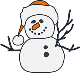 Winter cute snowman Illustration