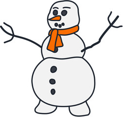 Winter cute snowman Illustration