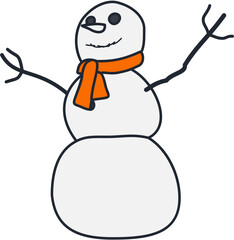 Winter cute snowman Illustration